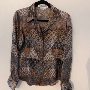 Starington 100% Silk Paisley Patchwork Blouse Size 8